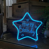 Star Happy Birthday LED Neon Sign